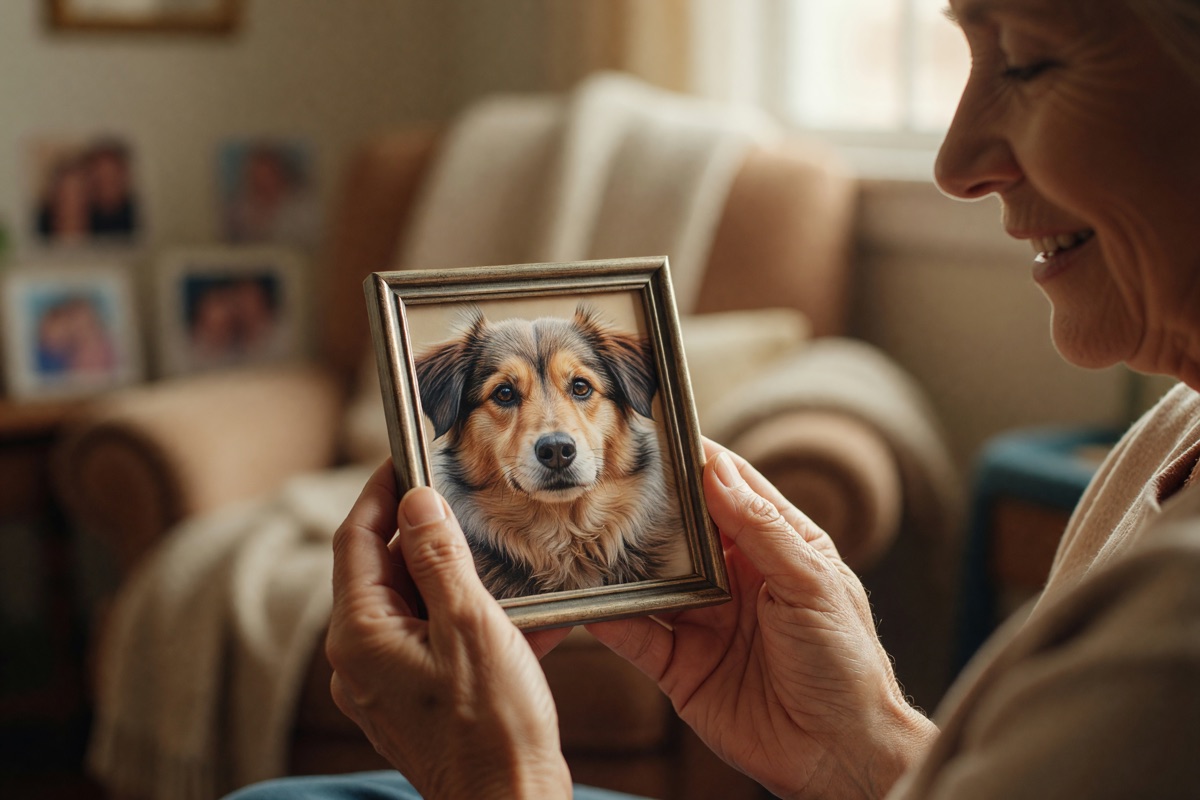 A framed pet keepsake, given as a gift